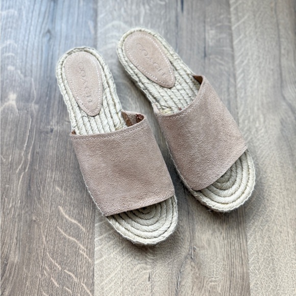 COACH CLAUDIA Suede sandal Beachwood A01972  NIB - Picture 1 of 7